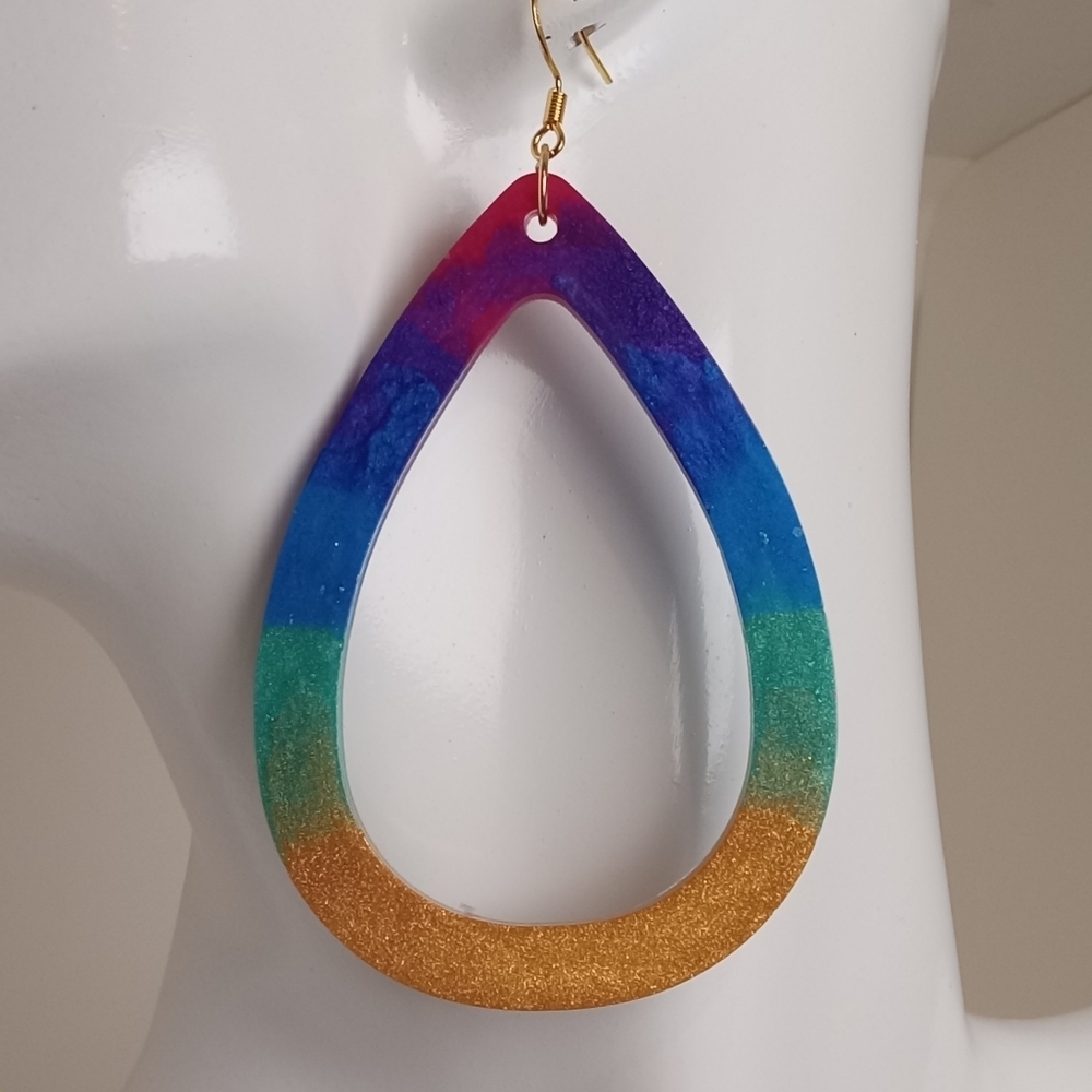 Multicolor Teardrop Earrings - Picture 2 of 10